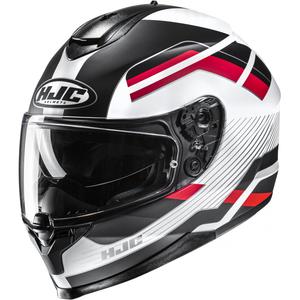 HJC C70N Belis MC1SF zárt motoros bukósisak fekete-fehér-piros