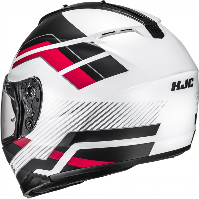 HJC C70N Belis MC1SF zárt motoros bukósisak fekete-fehér-piros