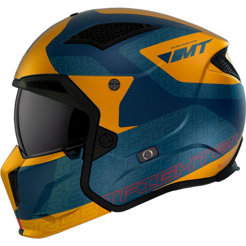 MT Streetfighter SV Totem C3 levehető állú bukósisak kék-sárga