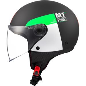 MT STREET INBOARD D6 nyitott motoros sisak matt fekete-zöld