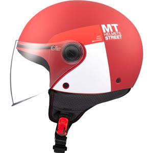 MT STREET INBOARD C5 nyitott motoros sisak matt piros-fehér