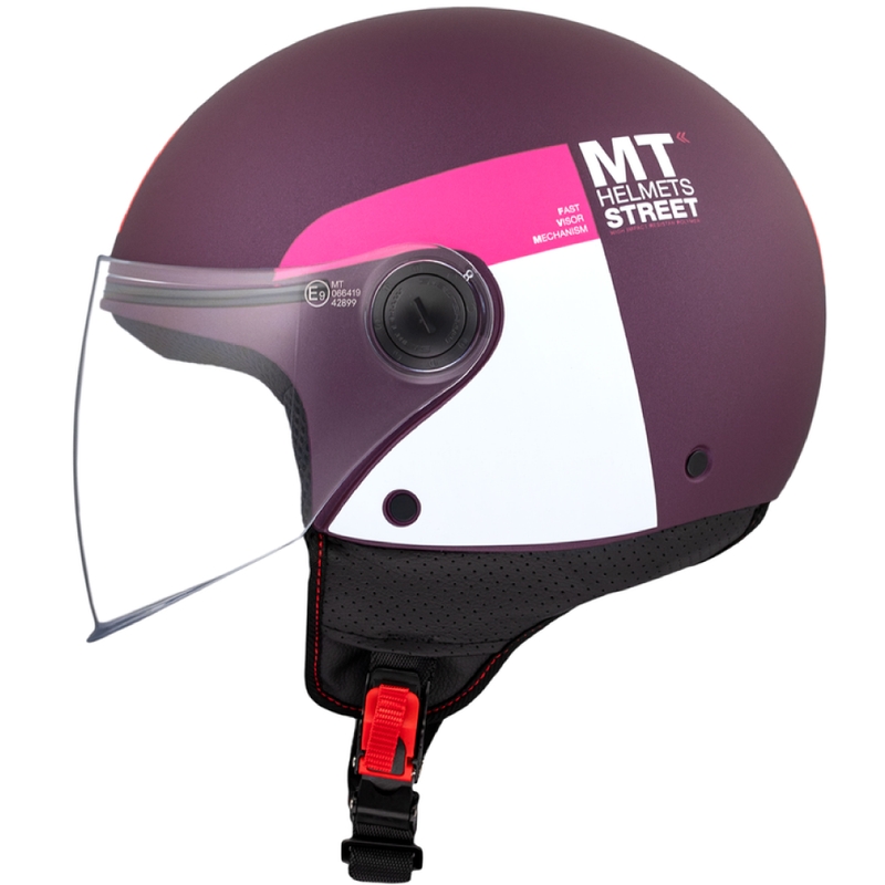 MT STREET INBOARD C8 nyitott motoros sisak matt lila-rózsaszín
