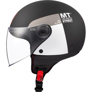 MT STREET INBOARD D2 nyitott motoros sisak matt fekete-fehér