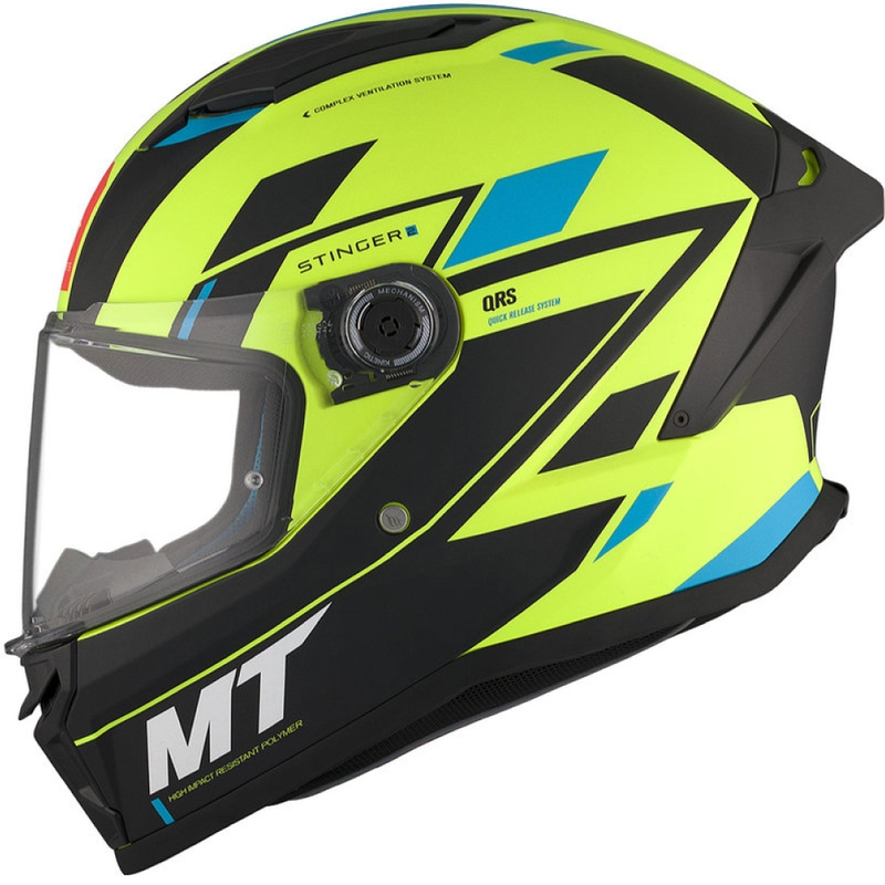 MT Stinger 2 Solid Zivze zárt bukósisak fluo zöld-fekete-kék matt