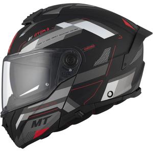 MT ATOM 2 SV BAST D5 felnyitható motoros bukósisak matt fekete-szürke-fehér