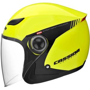 Nyitott motoros sisak Cassida Reflex Safety fekete-neon sárga