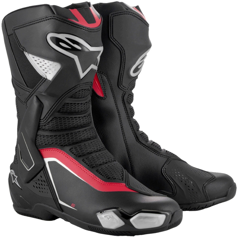 Alpinestars SMX-6 3 motoros csizma fekete-ezüst-piros