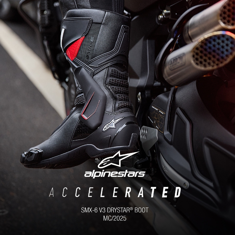 Alpinestars SMX-6 3 Drystar motoros csizma fekete-piros