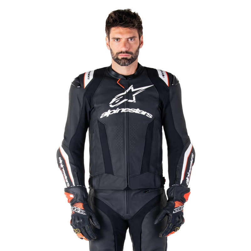 Alpinestars Missile 3 Ignition motoros bőrkabát fekete-fehér
