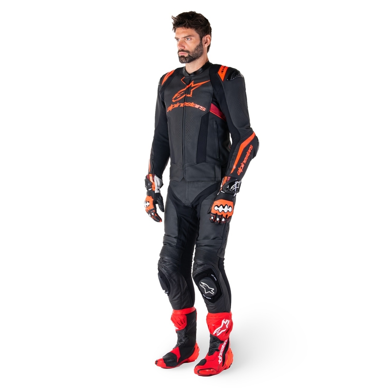 Alpinestars Missile 3 Ignition motoros bőrkabát fekete-fluo piros-sötétpiros