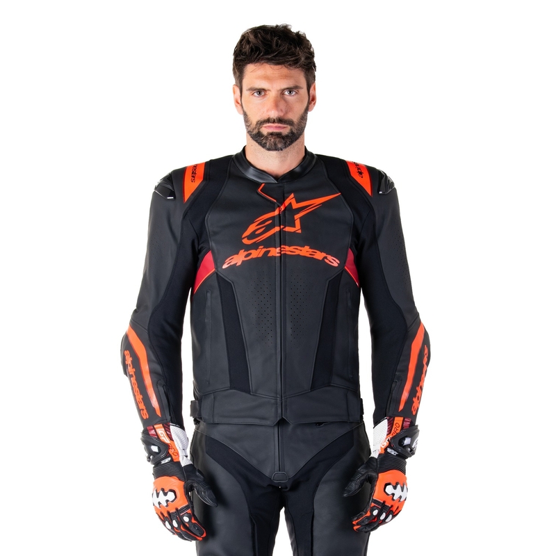 Alpinestars Missile 3 Ignition motoros bőrkabát fekete-fluo piros-sötétpiros