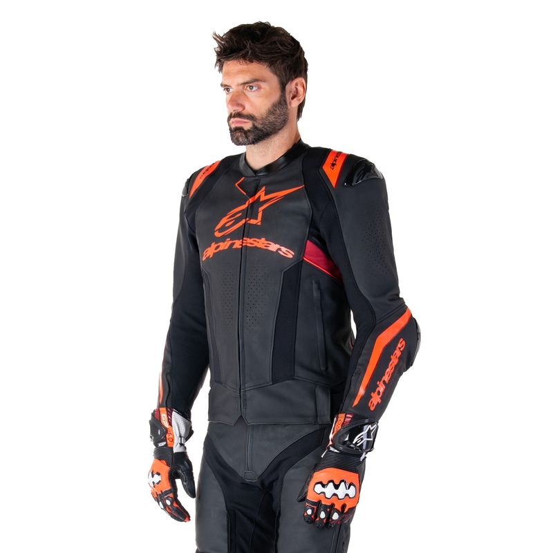 Alpinestars Missile 3 Ignition motoros bőrkabát fekete-fluo piros-sötétpiros