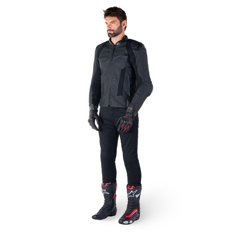 Alpinestars Missile 3 motoros bőrkabát teljes fekete