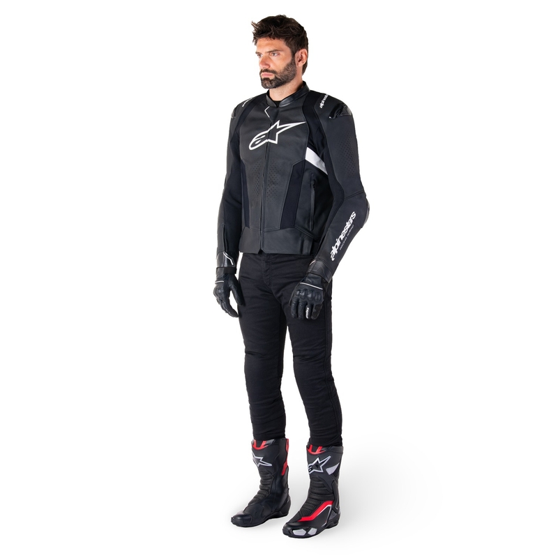 Alpinestars Missile 3 motoros bőrkabát fekete-fehér
