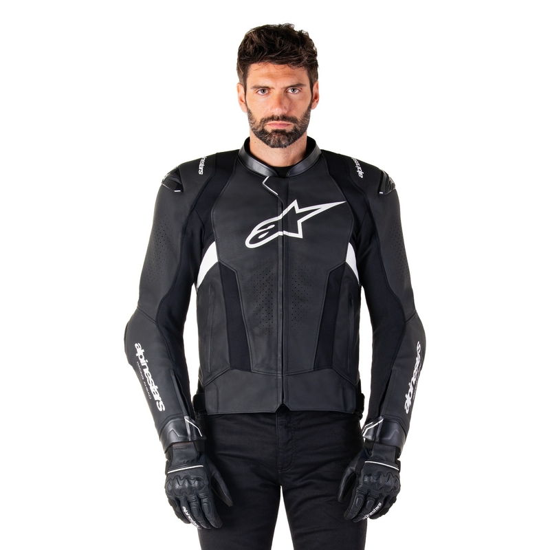 Alpinestars Missile 3 motoros bőrkabát fekete-fehér