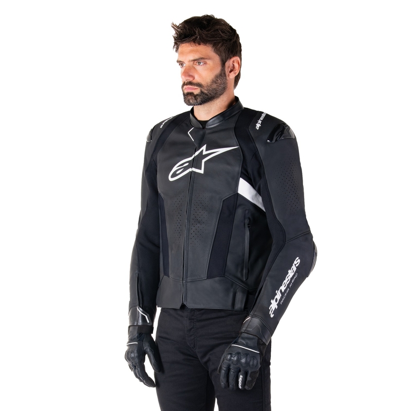 Alpinestars Missile 3 motoros bőrkabát fekete-fehér