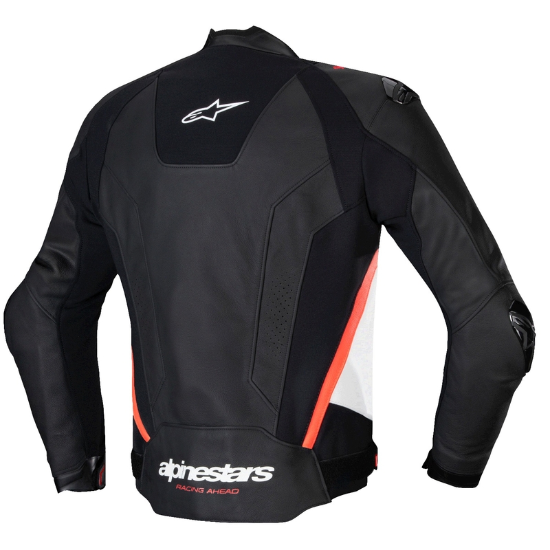 Alpinestars Missile 3 motoros bőrkabát fekete-fehér-fluo piros
