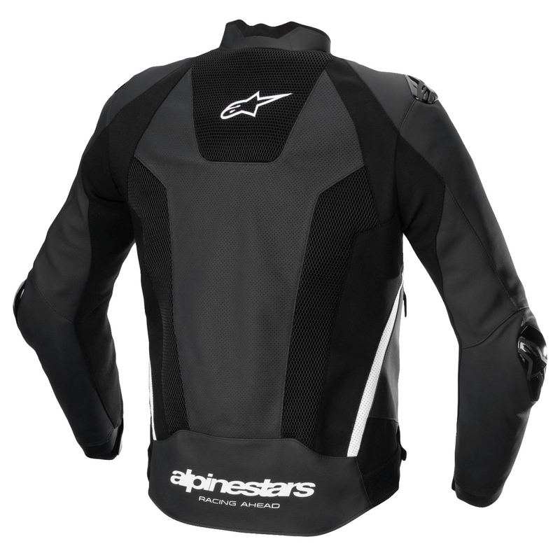 Alpinestars Missile 3 Airflow motorkerékpár bőrkabát fekete-fehér