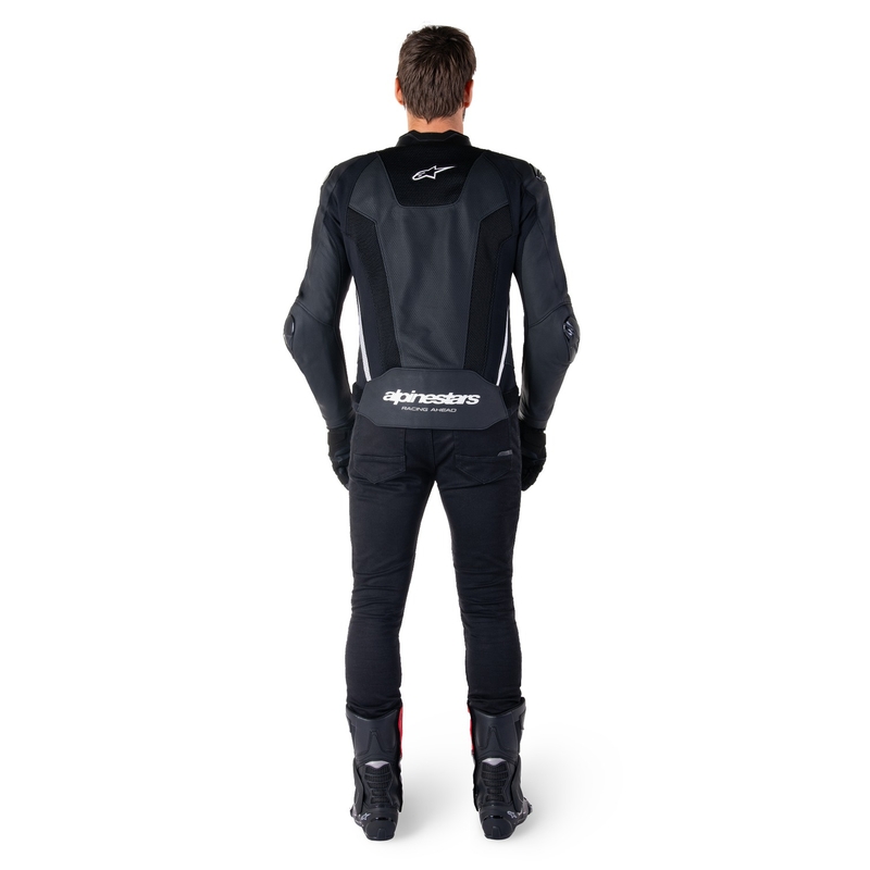Alpinestars Missile 3 Airflow motorkerékpár bőrkabát fekete-fehér