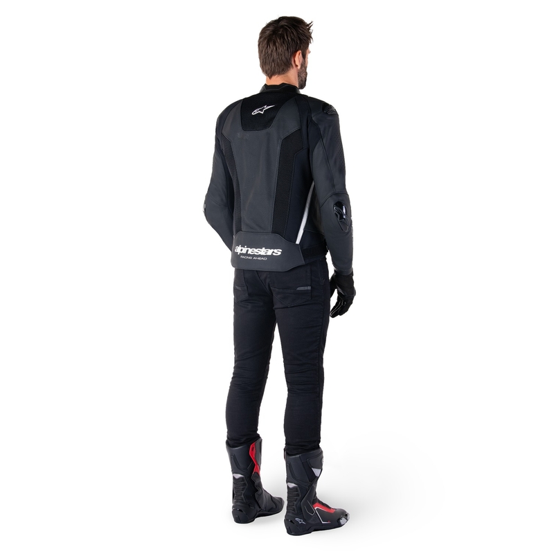 Alpinestars Missile 3 Airflow motorkerékpár bőrkabát fekete-fehér