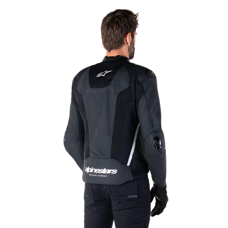 Alpinestars Missile 3 Airflow motorkerékpár bőrkabát fekete-fehér