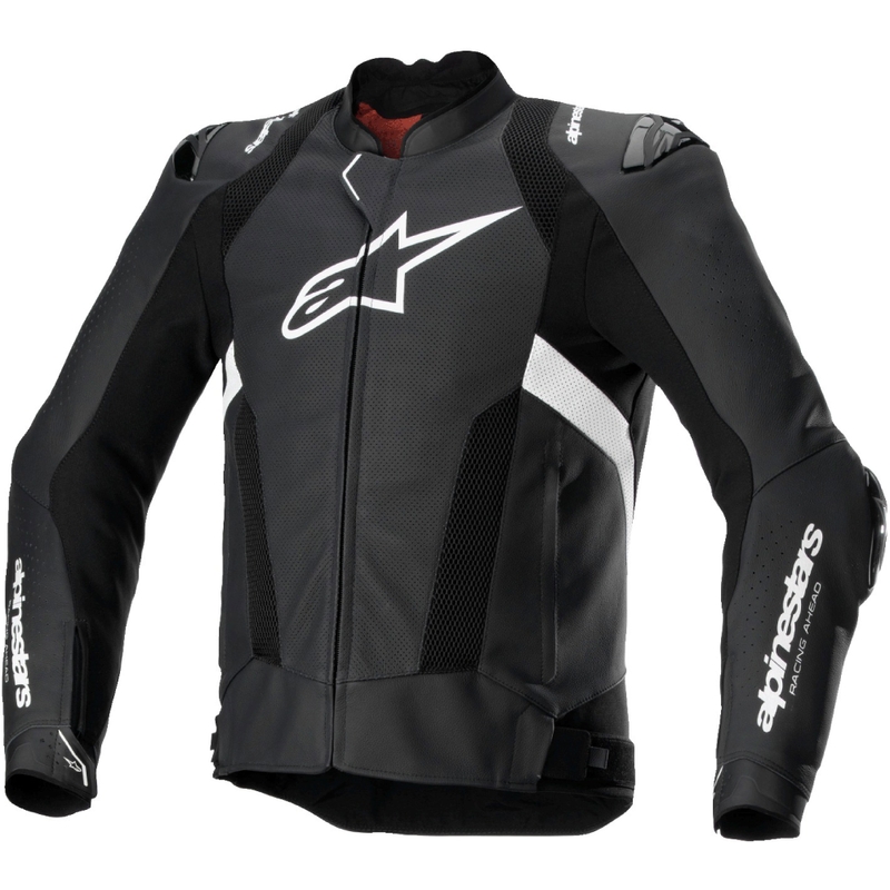 Alpinestars Missile 3 Airflow motorkerékpár bőrkabát fekete-fehér