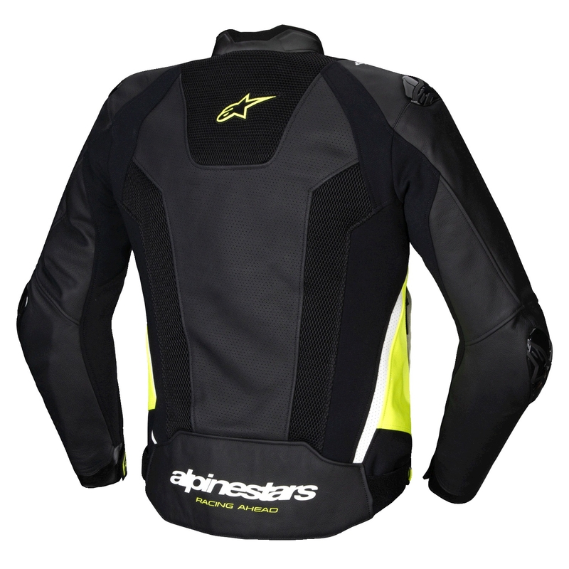 Alpinestars Missile 3 Airflow motorkerékpár bőrkabát fekete-fluo sárga-fehér