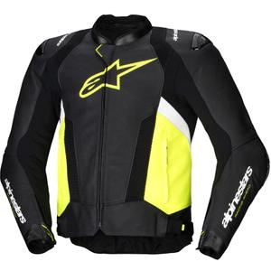 Alpinestars Missile 3 Airflow motorkerékpár bőrkabát fekete-fluo sárga-fehér
