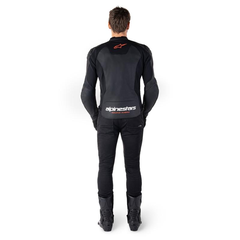 Alpinestars Faster 3 motoros bőrdzseki  fekete-fluo piros