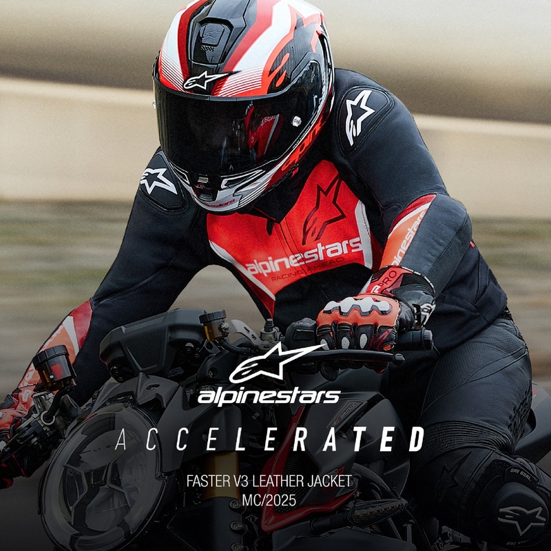 Alpinestars Faster 3 motoros bőrdzseki  fekete-fluo piros