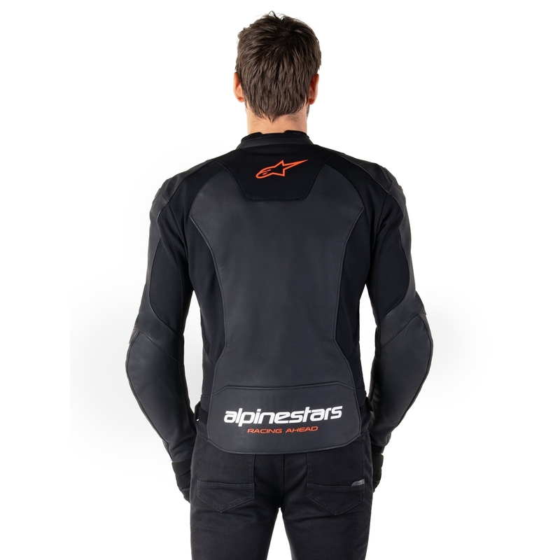 Alpinestars Faster 3 motoros bőrdzseki  fekete-fluo piros