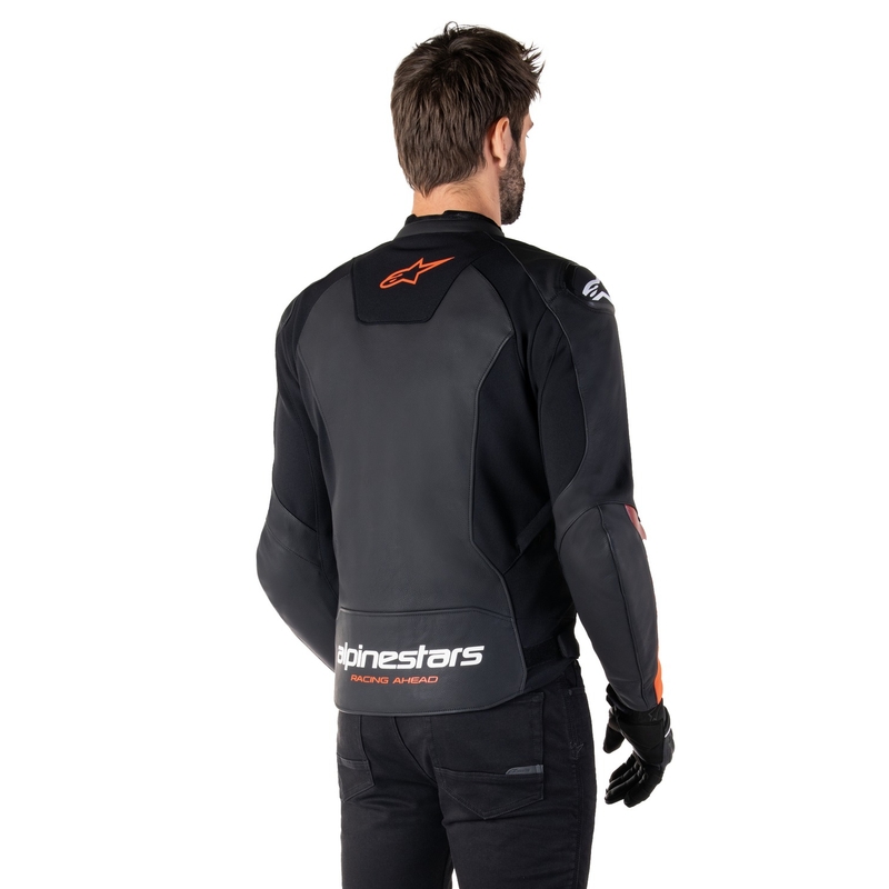 Alpinestars Faster 3 motoros bőrdzseki  fekete-fluo piros