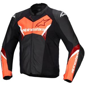 Alpinestars Faster 3 motoros bőrdzseki  fekete-fluo piros