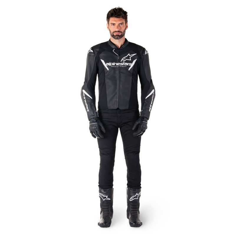 Alpinestars Faster 3 motoros bőrdzseki fekete-fehér