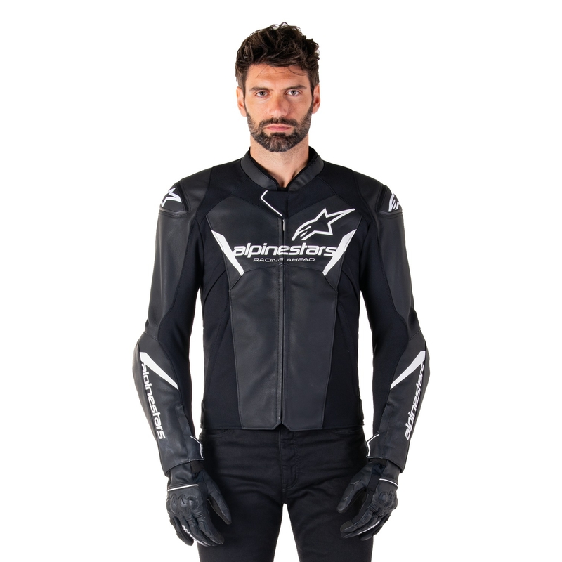 Alpinestars Faster 3 motoros bőrdzseki fekete-fehér