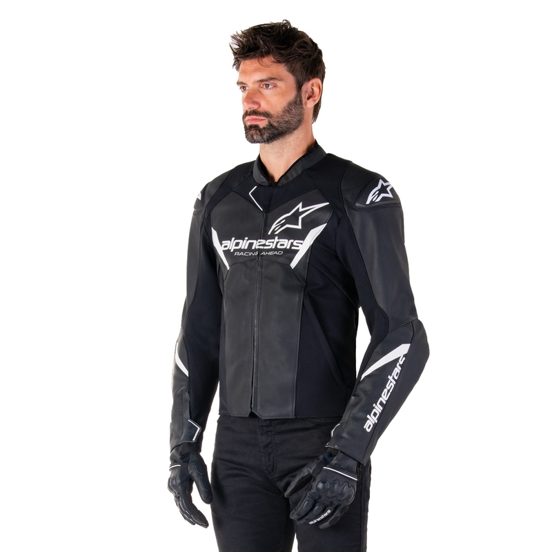 Alpinestars Faster 3 motoros bőrdzseki fekete-fehér