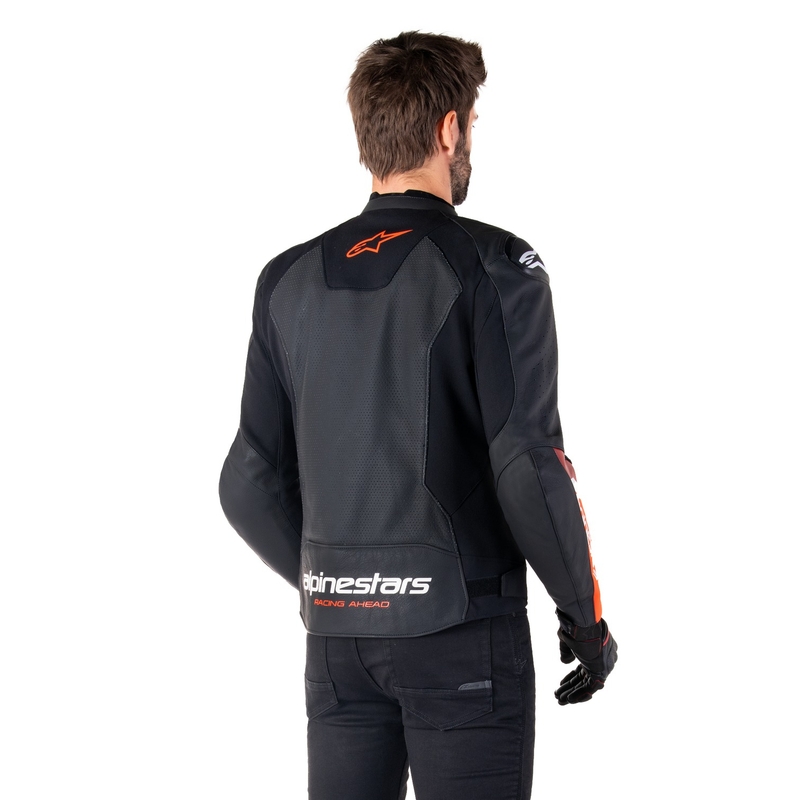 Alpinestars Faster 3 Airflow motoros bőrkabát fekete-fluo piros
