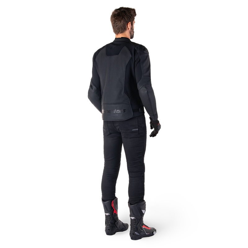 Alpinestars Faster 3 Airflow motoros bőrkabát teljes fekete