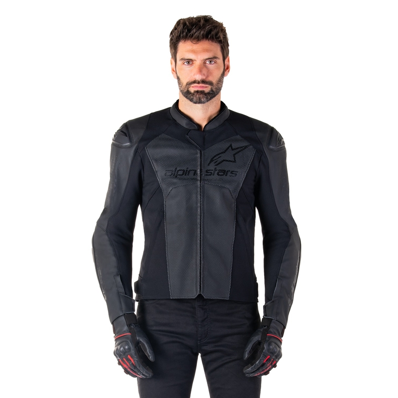 Alpinestars Faster 3 Airflow motoros bőrkabát teljes fekete