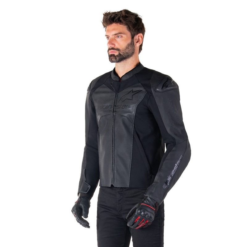 Alpinestars Faster 3 Airflow motoros bőrkabát teljes fekete