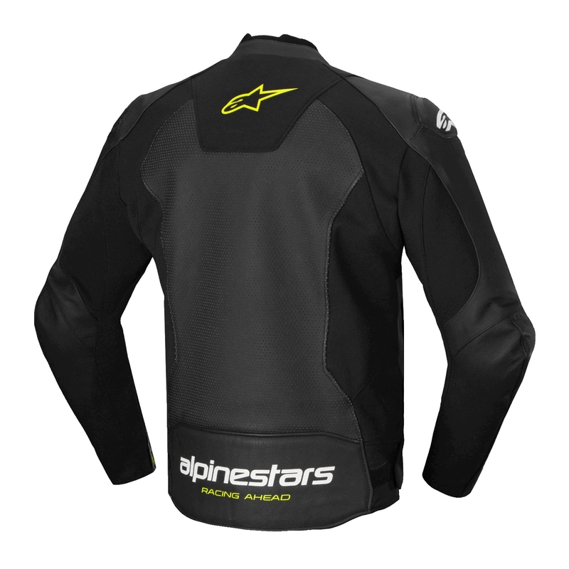 Alpinestars Faster 3 Airflow motoros bőrkabát fekete-fehér-fluo sárga