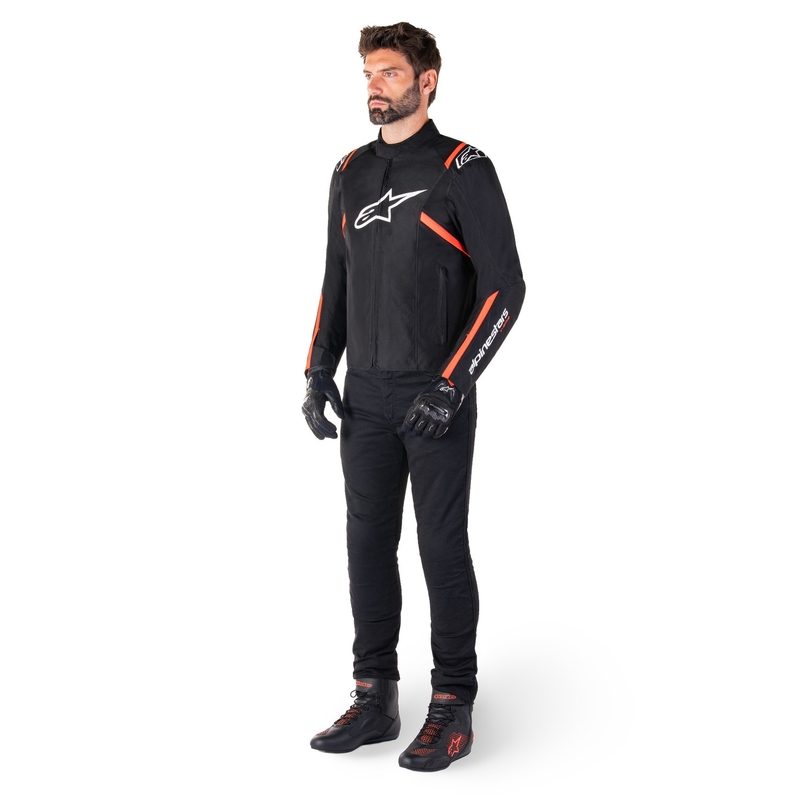 Alpinestars T-SPS 2 Waterproof motoros kabát fekete-fehér-fluo piros