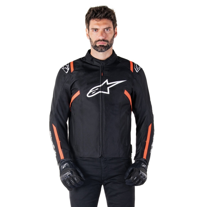 Alpinestars T-SPS 2 Waterproof motoros kabát fekete-fehér-fluo piros