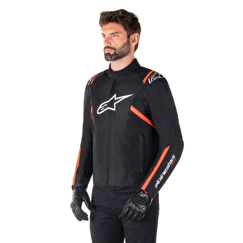 Alpinestars T-SPS 2 Waterproof motoros kabát fekete-fehér-fluo piros
