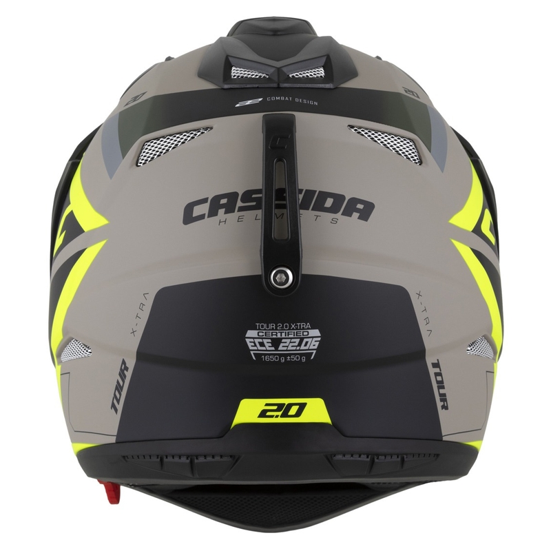 Cassida Tour 2.0 X-tra enduro bukósisak matt homokbarna-fluo sárga-zöld-fekete