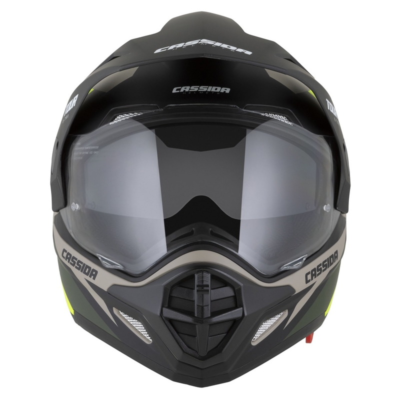 Cassida Tour 2.0 X-tra enduro bukósisak matt homokbarna-fluo sárga-zöld-fekete