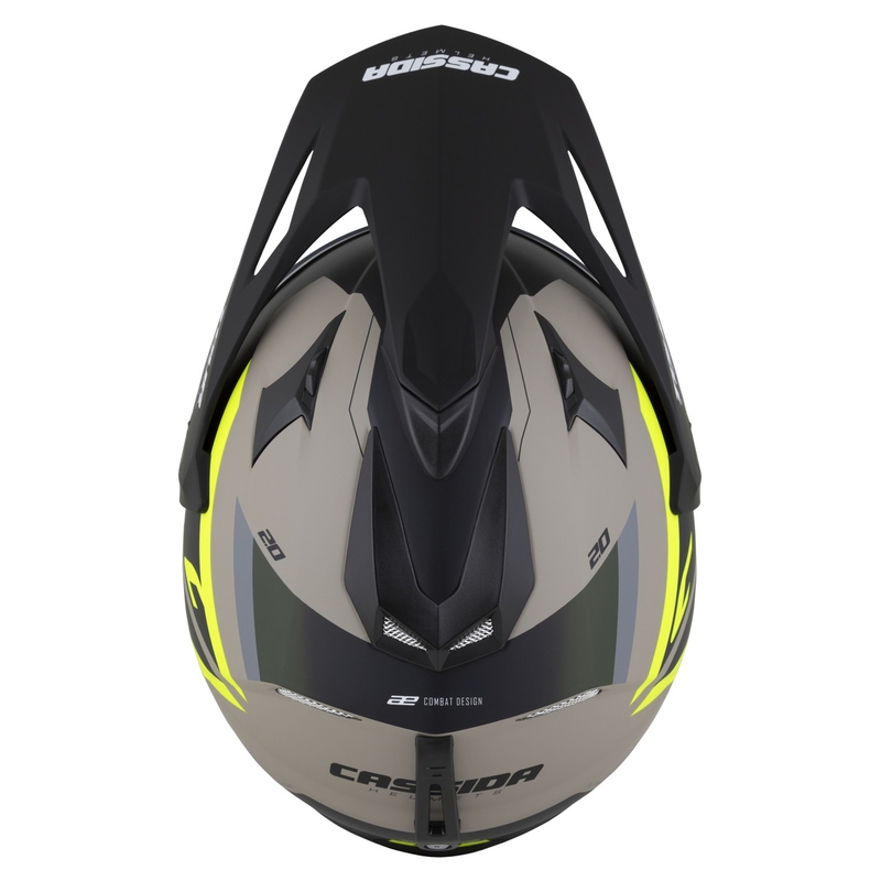 Cassida Tour 2.0 X-tra enduro bukósisak matt homokbarna-fluo sárga-zöld-fekete