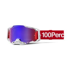 100% ARMEGA Corbin motokrossz szemüveg piros kék plexivel