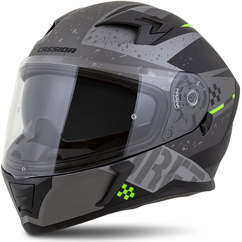 Integrált motoros sisak Cassida Integral 3.0 DRFT Matt Szürke-Fekete-Zöld