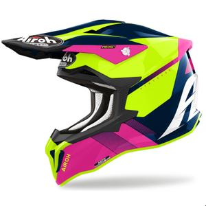 Airoh Strycker Blazer motokrossz bukósisak kék-rózsaszín kiárusítás
